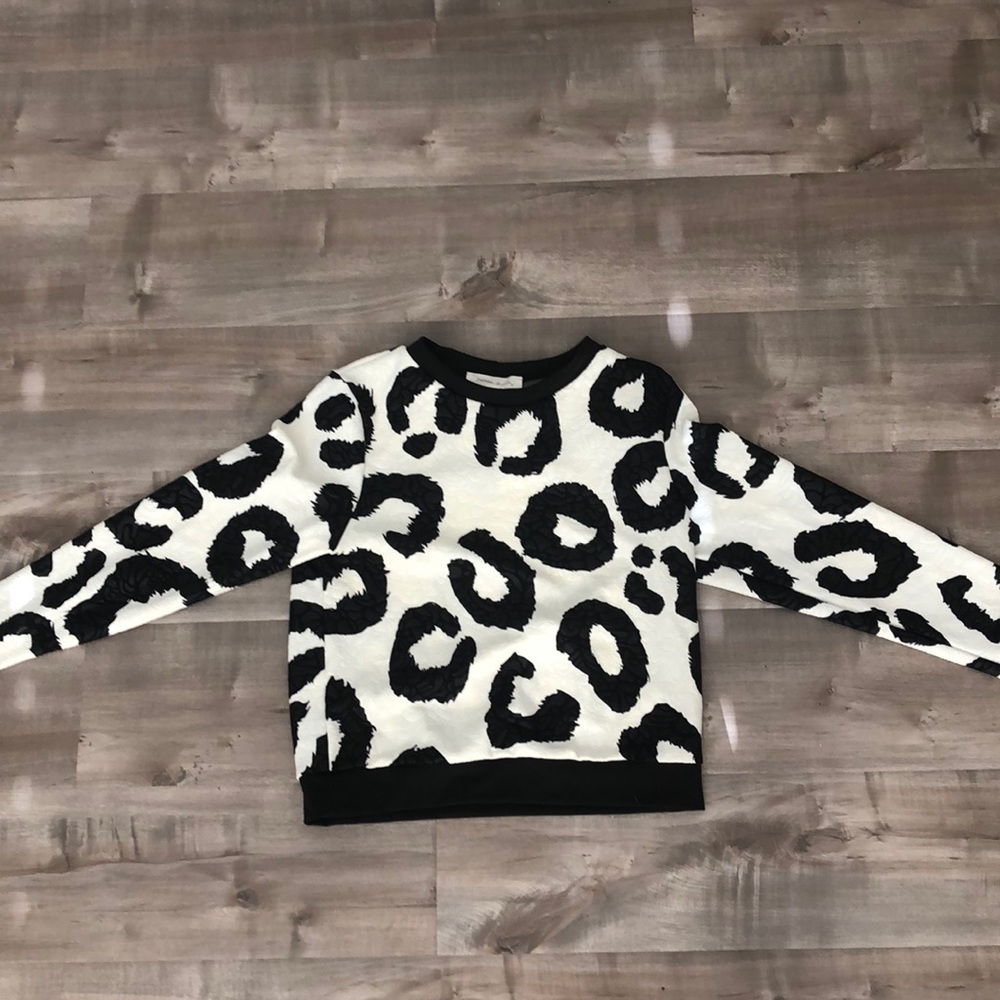 Black and white leopard print sweater